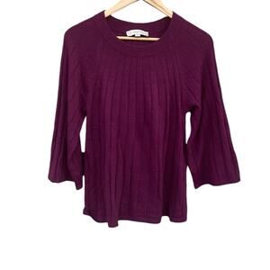 Loft purple sweater bell sleeve size medium